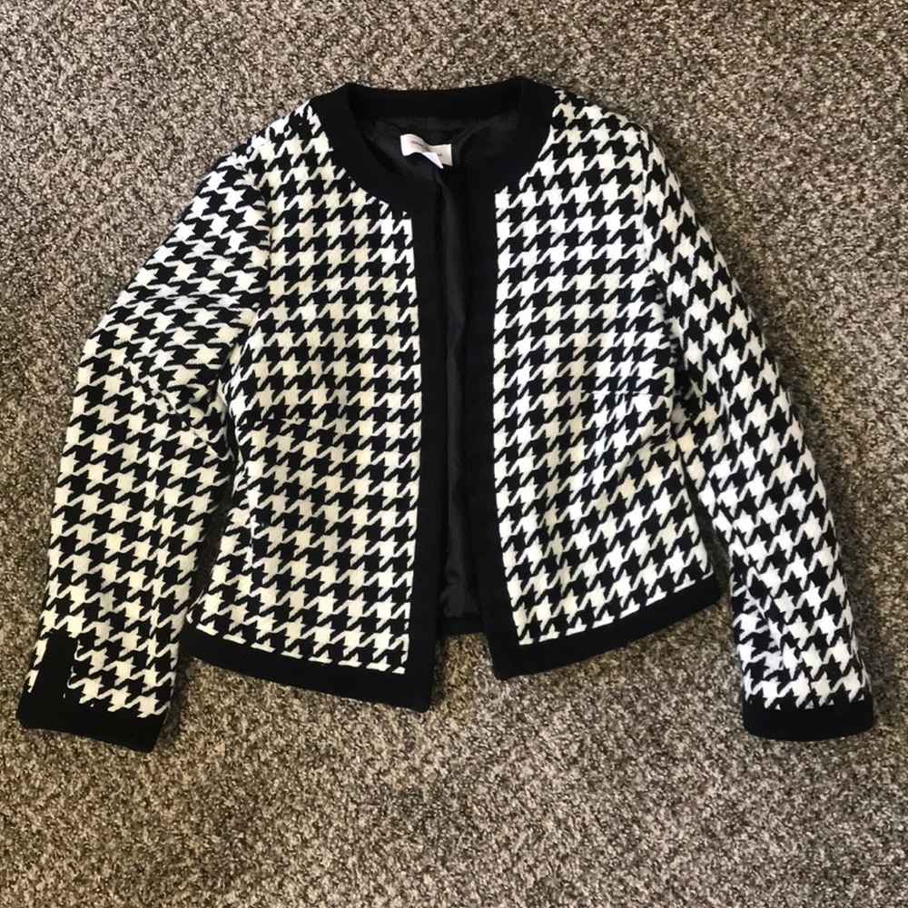 New plaid gingham houndstooth blazer